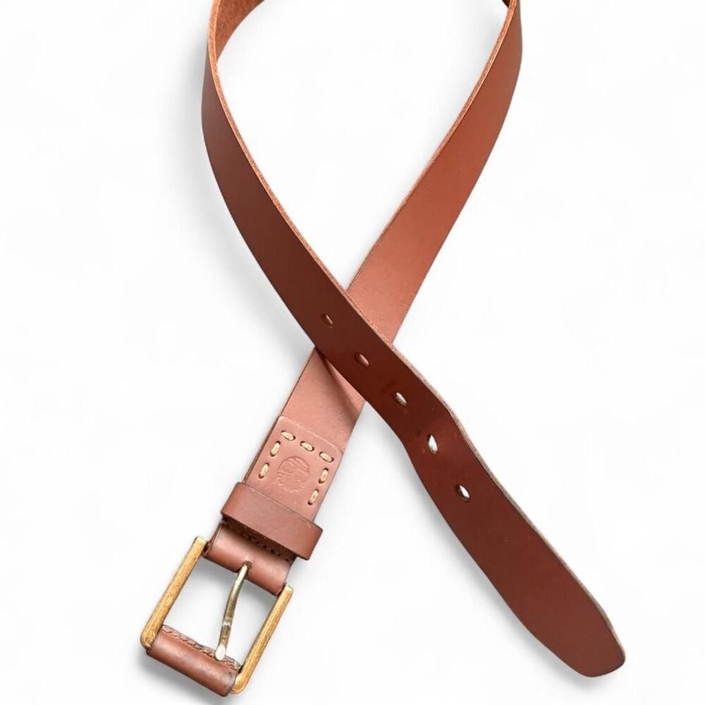 Timberland Men’s Size 34 Brown Leather Belt 1.25” Width Casual Workwear Belt
